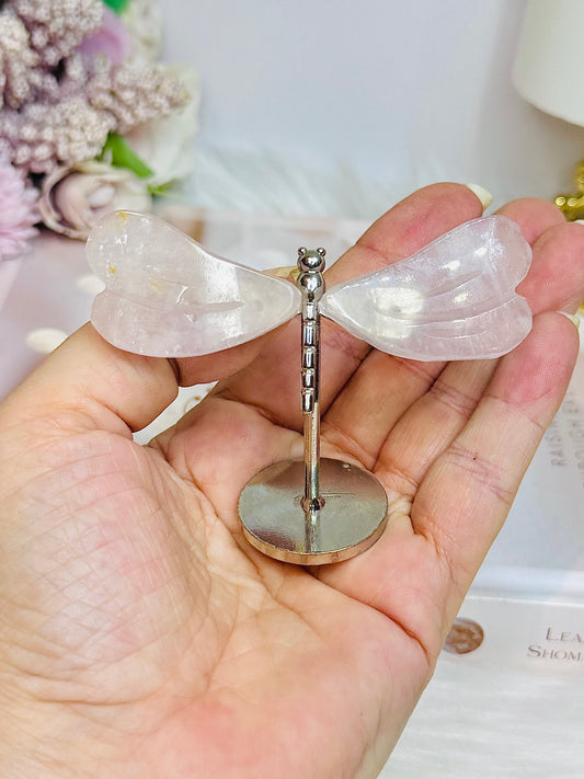 Rose Quartz Dragonfly 6.5cm