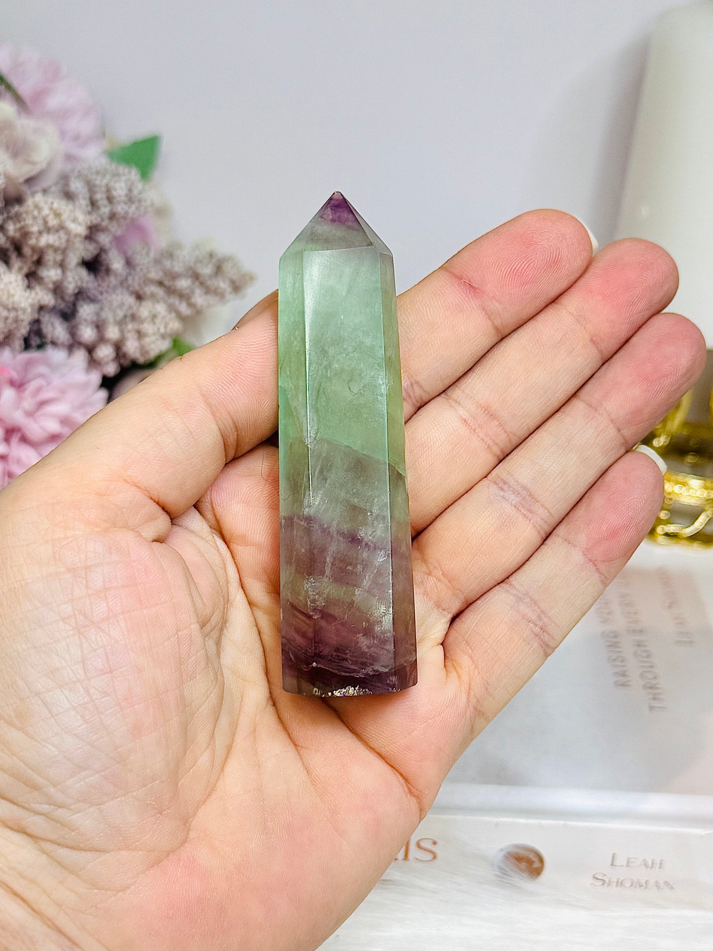 Watermelon Fluorite Tower 8.5cm