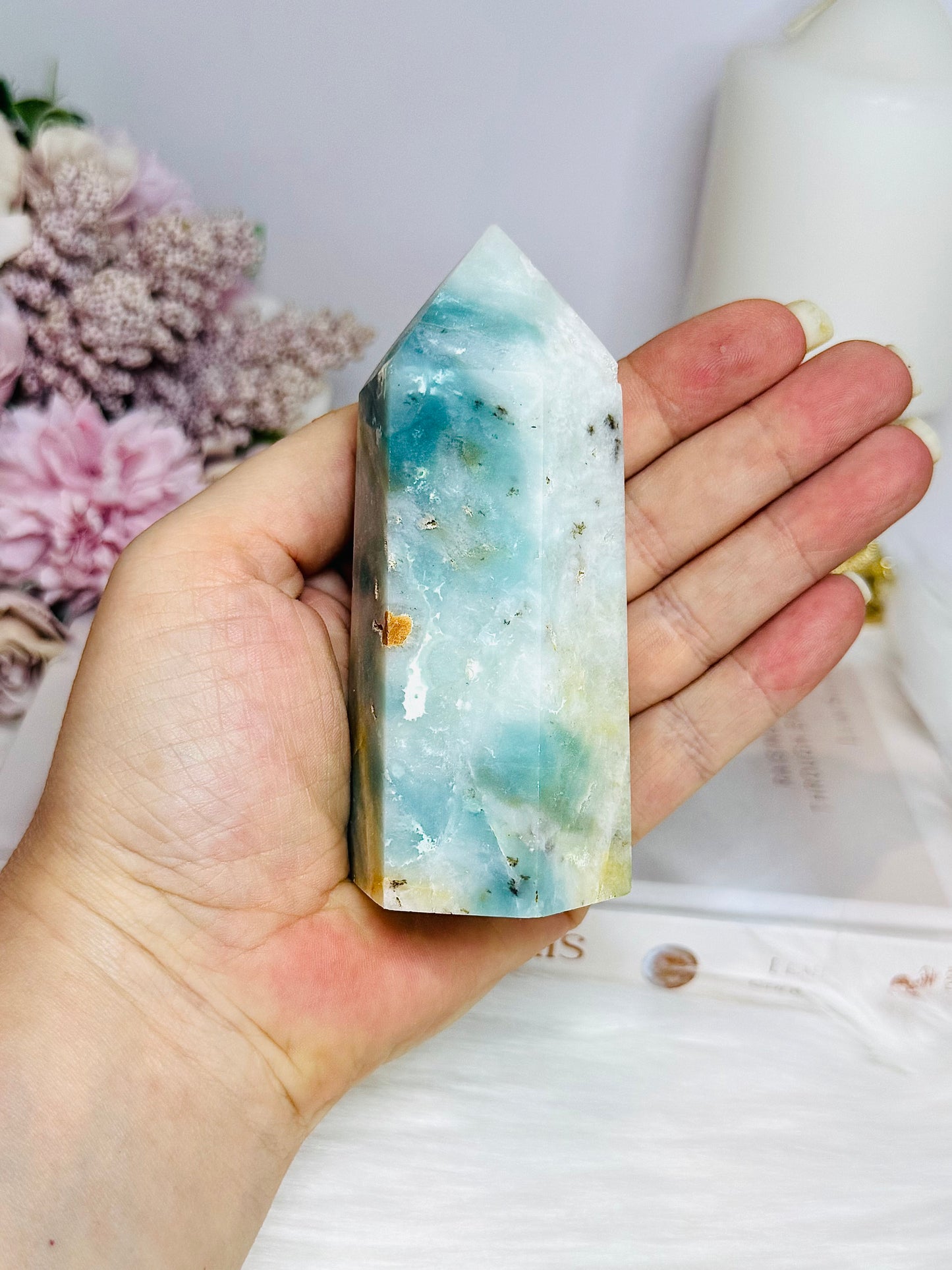 Sky Blue Quartz Chunky Tower 10cm