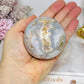 Large Flower Agate Sphere on Stand 319g