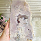 Statement Piece ~ Huge Pink Amethyst Druzy Chunky Butterfly Wings On Stand 33cm x 34cm 4.2KG