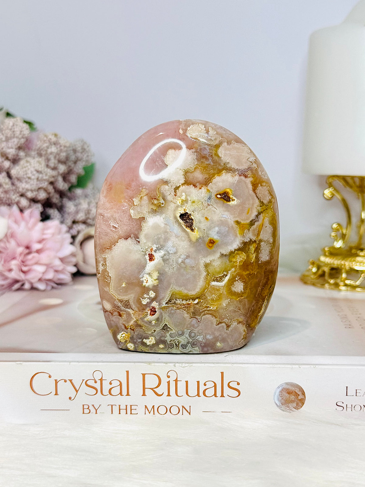 Flower Agate Druzy Freeform 8.5cm