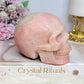 Large Pink Opal Carved Skull 10cm 828g