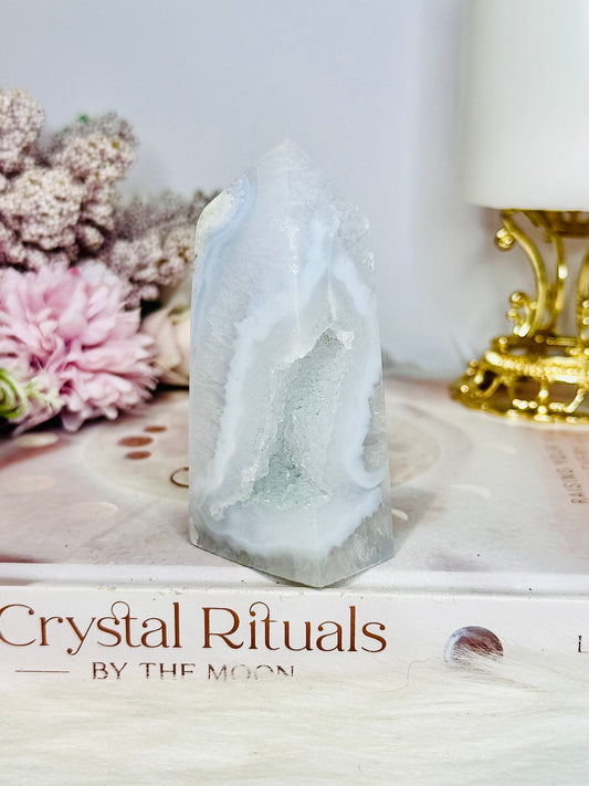 Druzy Blue Lace Agate Tower 9cm