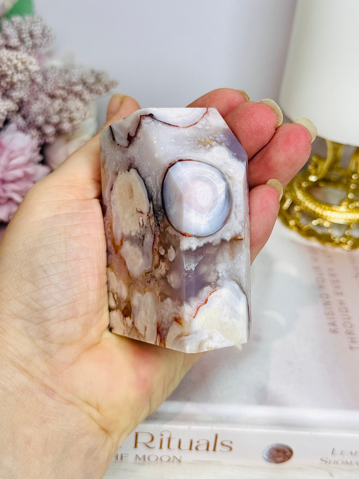 Flower Agate Polished Natural Freeform 251g