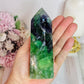 Incredibly Stunning High Grade Rainbow Fluorite Chunky Tower With Rainbows 13cm