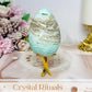 Blue Caribbean Calcite Druzy Egg On Stand 8cm 263g