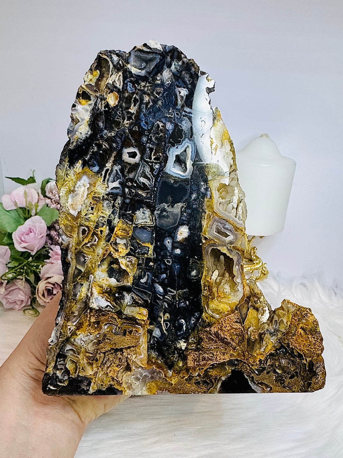 Large High Grade Druzy Agate Natural Freeform 18cm 1.3KG