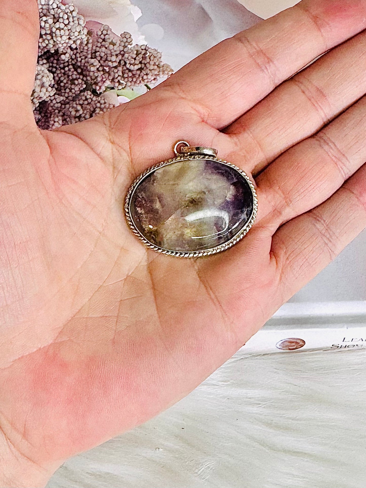 Pretty Amethyst Silver Plated Pendant In Gift Bag