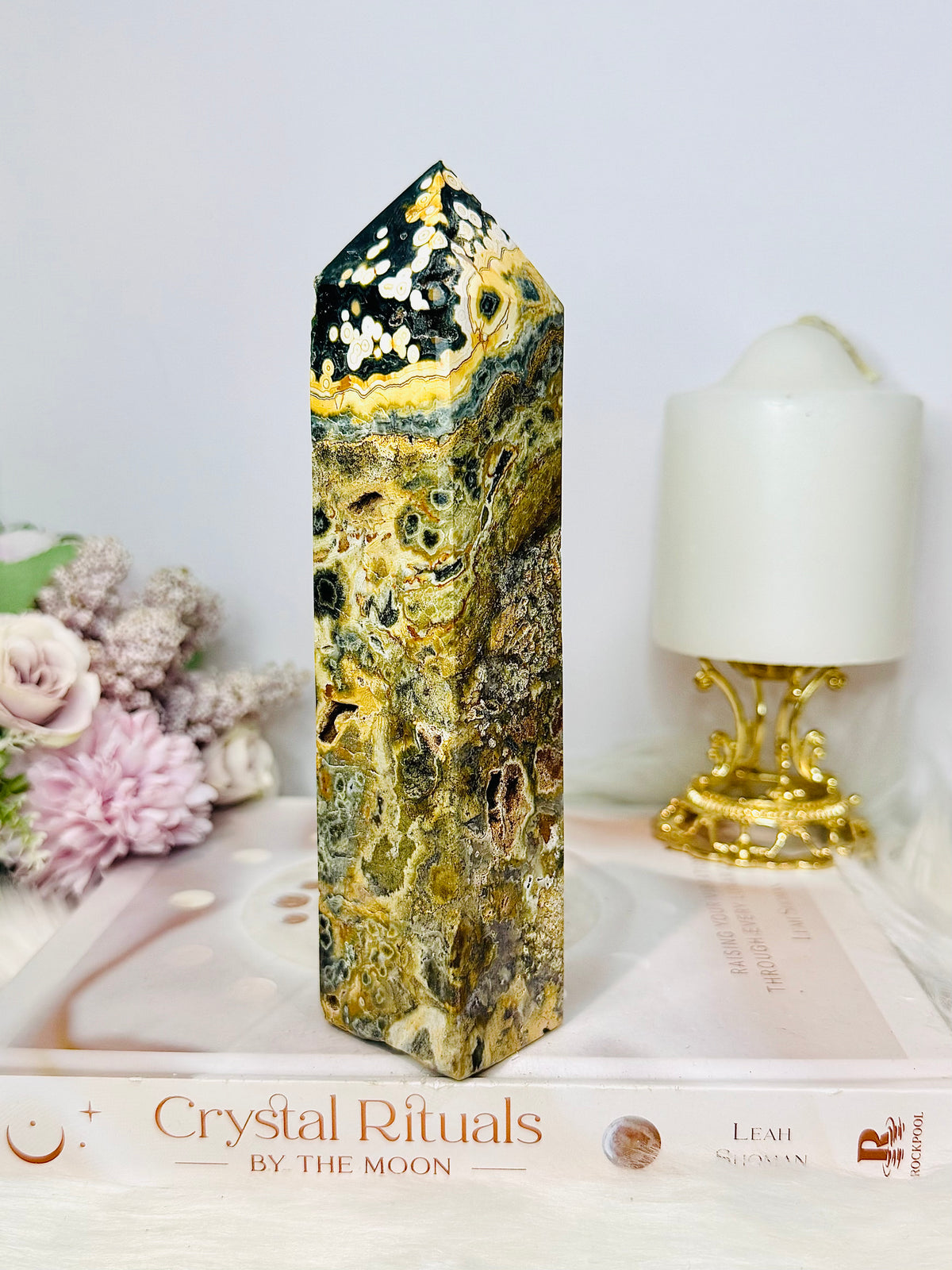 Large Orbicular Ocean Jasper Druzy Tower 18cm 531g