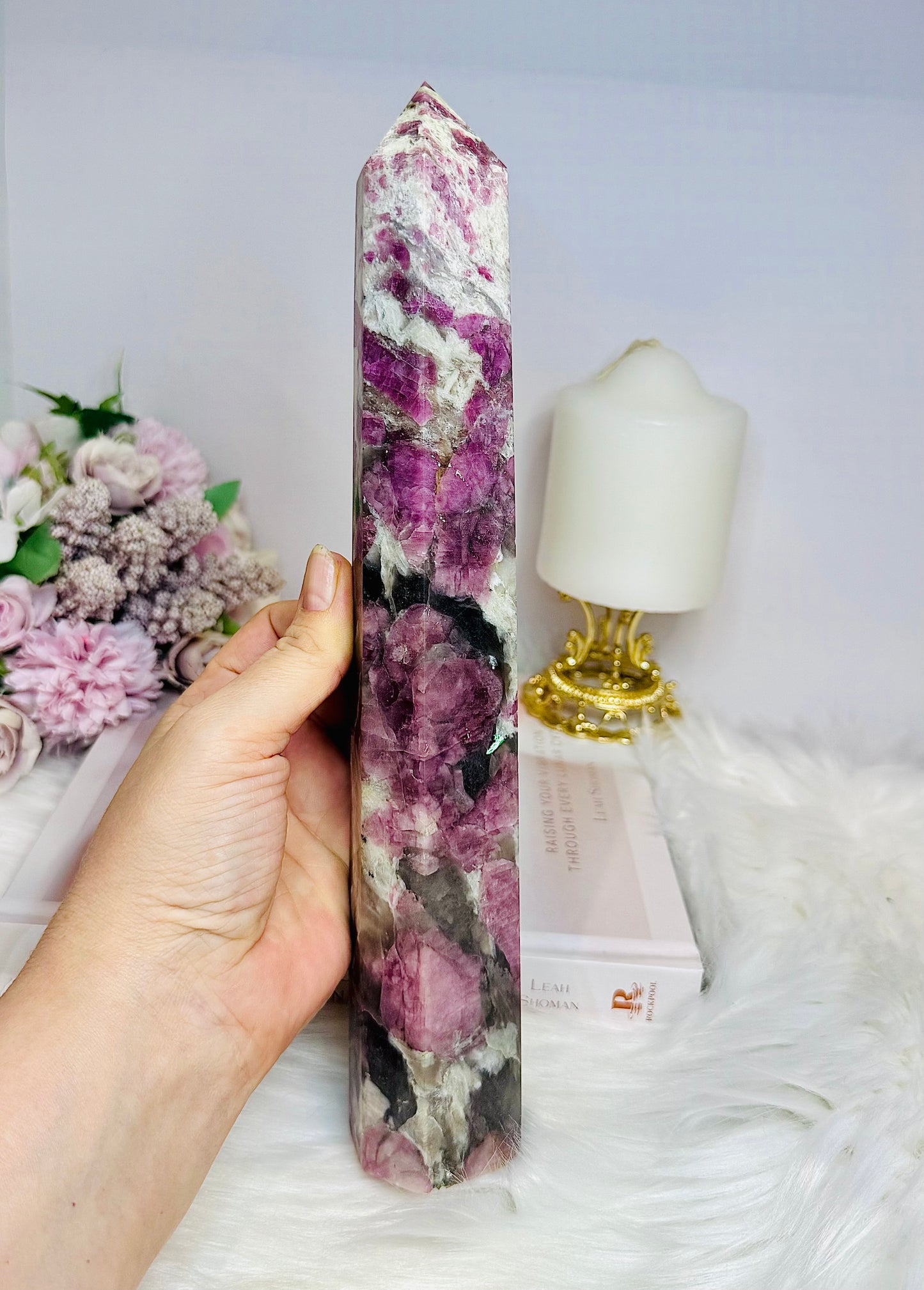 Huge Pink Tourmaline Tower 28cm