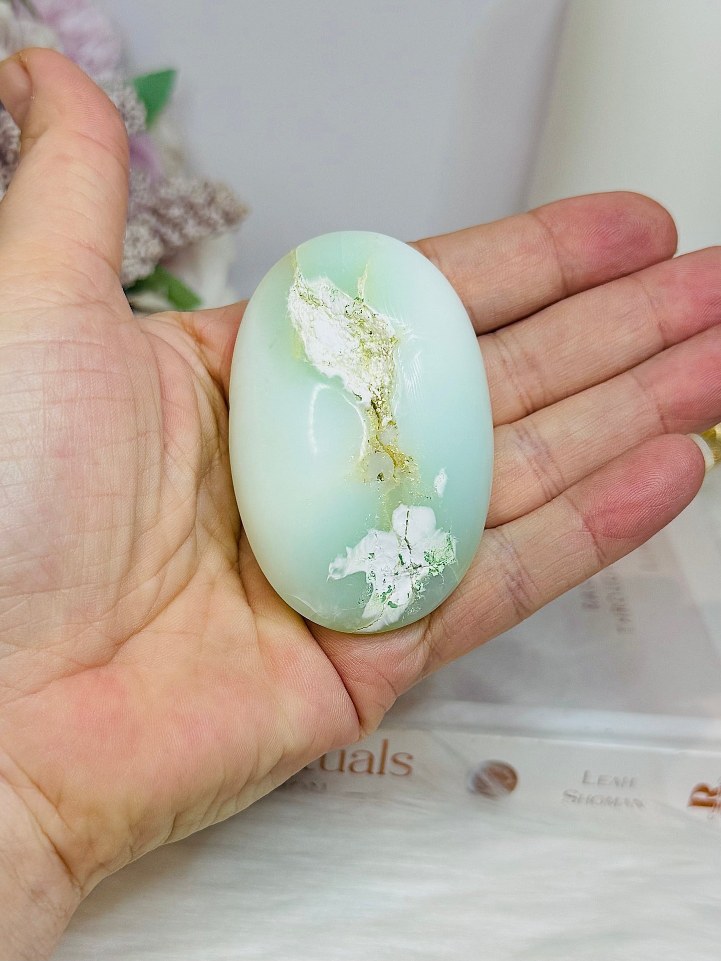 Chrysoprase Palm Stone (natural flaws)