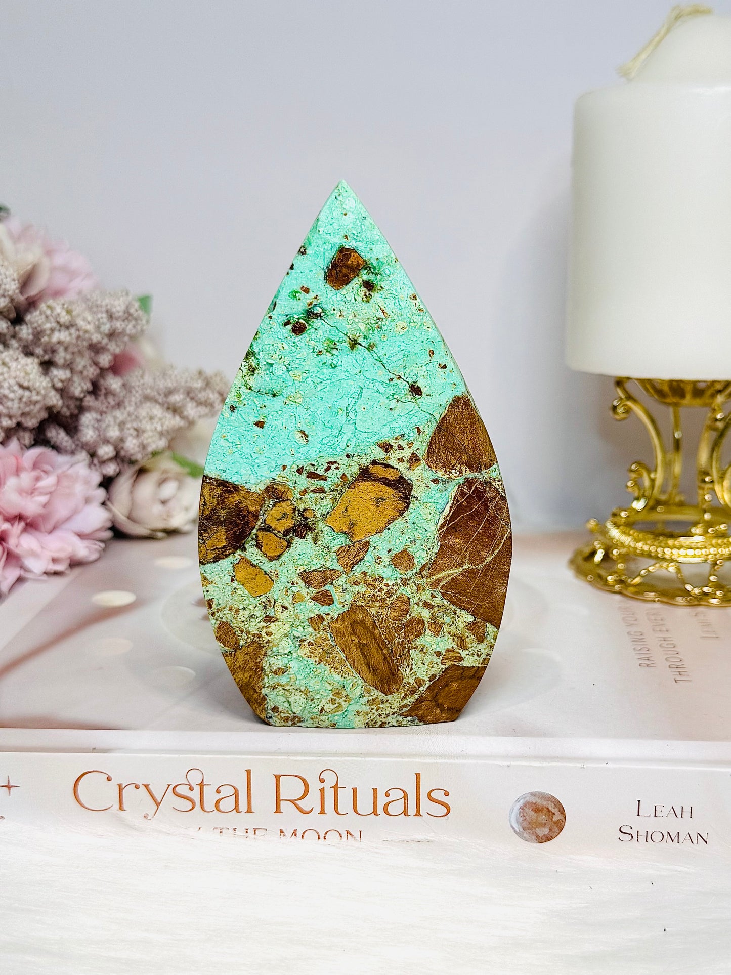 Variscite Carved Flame 11cm