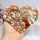 Large Money Agate Carved Heart on Stand 15cm