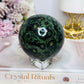 Large Green Kambaba Jasper Sphere on Stand 517g