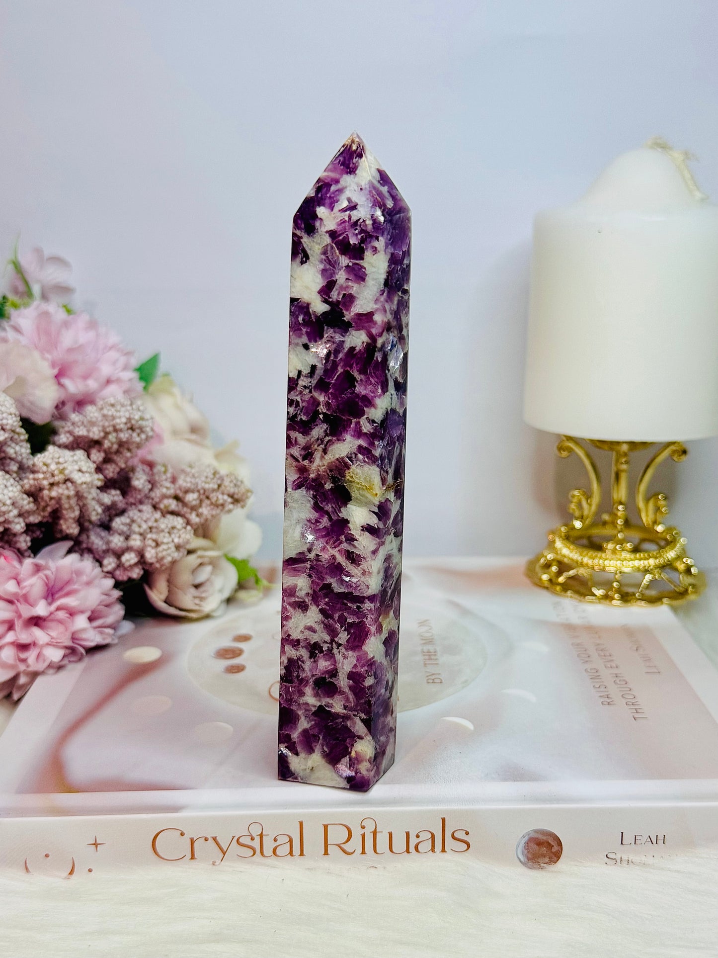 Fabulous Large 15cm Sparkling Purple Mica Tower