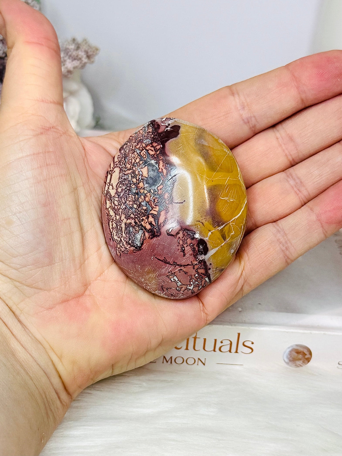Picture Jasper Palm Stone (stand is display only)