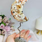 Druzy Money Agate Moon on Stand 19.5cm