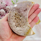 Large Pink Amethyst Druzy Moon Chunky Carving 10cm