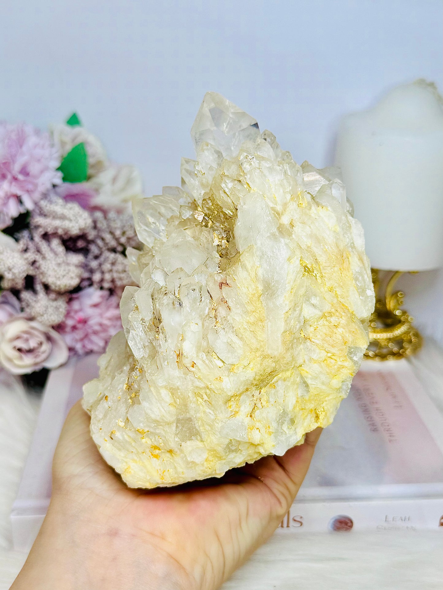 ⚜️ SALE ⚜️ Natural Large Celestial Quartz | Pineapple Quartz Cluster 14cm 1.29KG