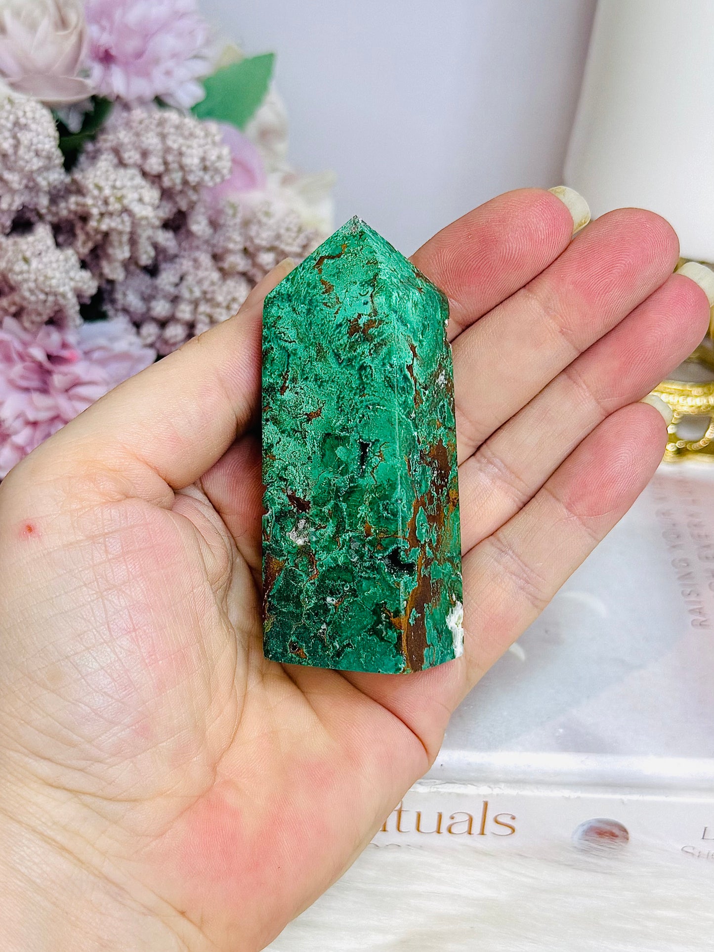 Natural Chrysocolla Tower 8cm