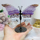 Crazy Lace Amethyst Wings on Stand 11cm