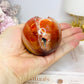 High Grade Druzy Carnelian Sphere on Stand 295g