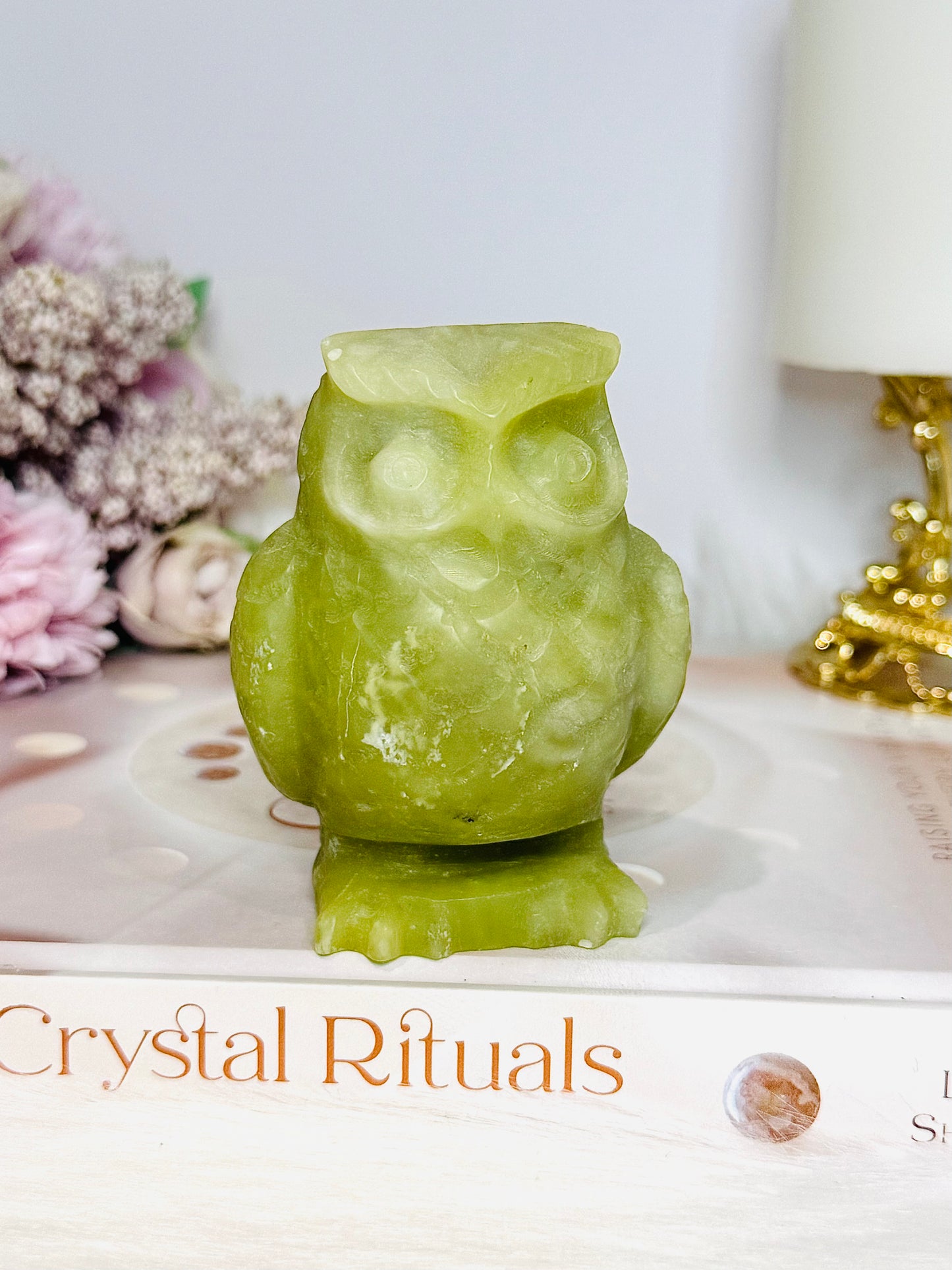 Green Jade Owl 8cm 298g
