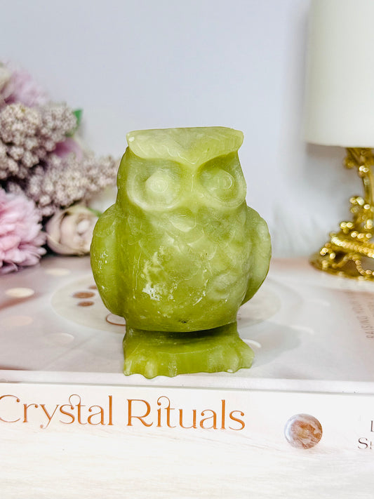 Green Jade Owl 8cm 298g