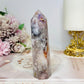 Flower Agate Druzy Tower 11.5cm