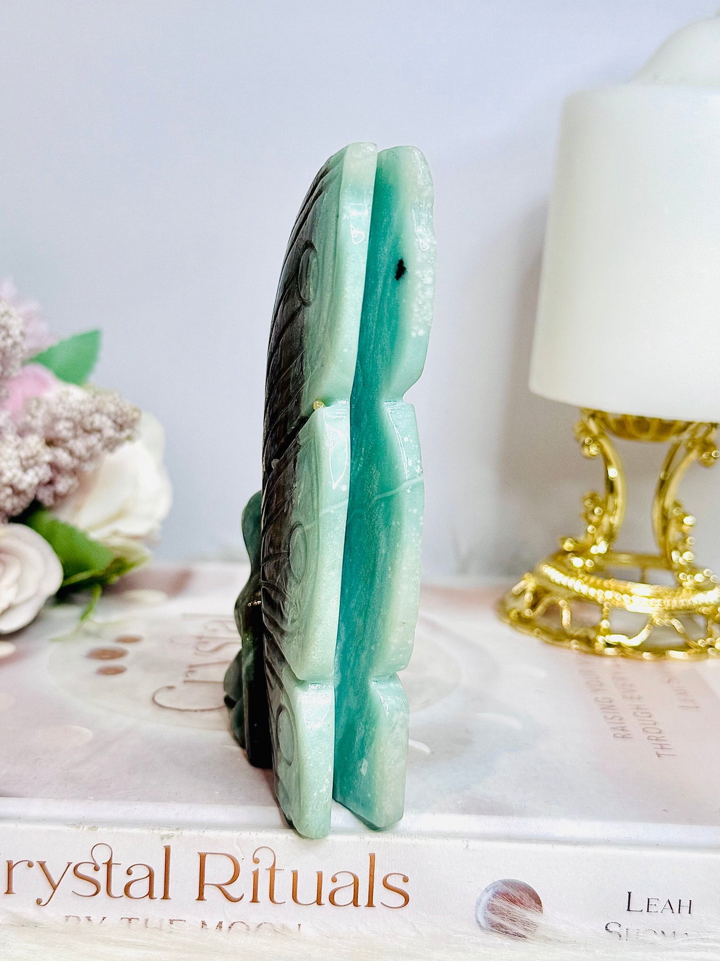 Blue Caribbean Calcite Carved Fairy 12cm
