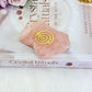 Natural Rose Quartz Slab with Gold Reike Symbol