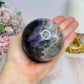 Druzy Chevron Amethyst Large Sphere 538g On Stand