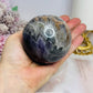 Druzy Chevron Amethyst Large Sphere 538g On Stand