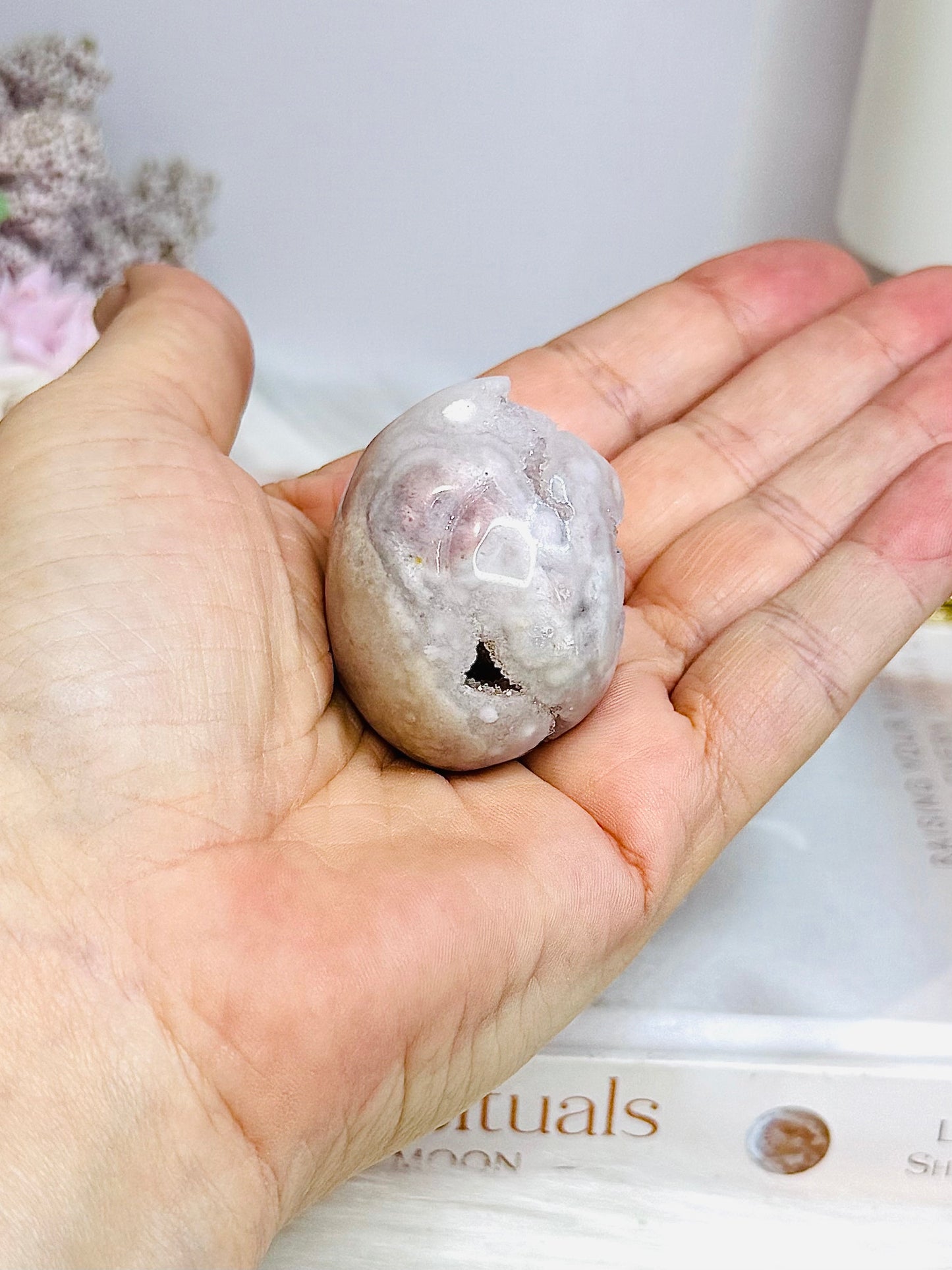 Small Pink Amethyst Druzy Egg | Freeform 4.5cm