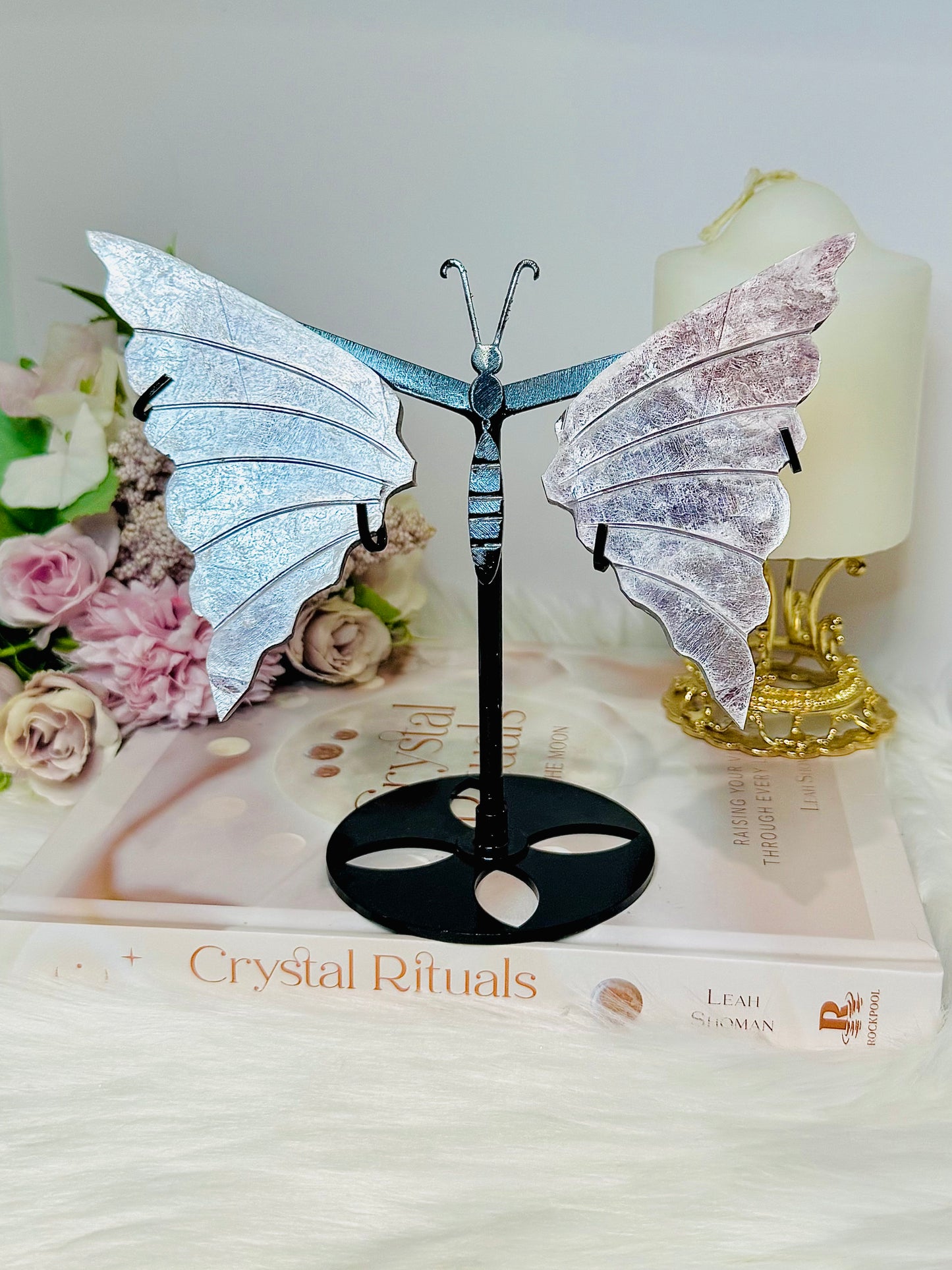Purple Mica Wings On Stand 16cm
