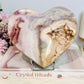 Large High Grade Pink Amethyst Heart with Sugar Druzy 15cm 790g