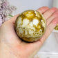 Large Amber Calcite Sphere on Stand 327g