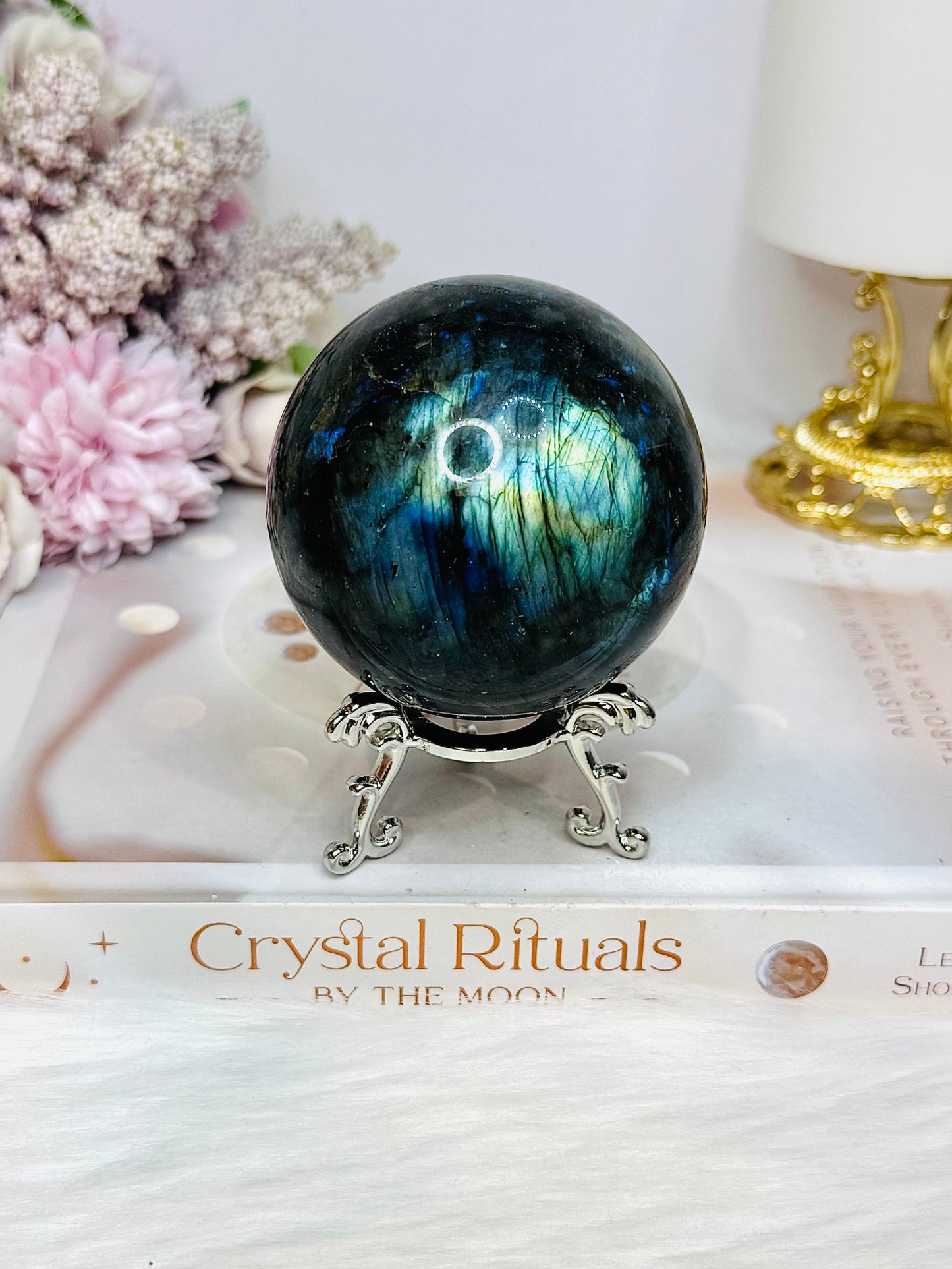 Large Labradorite Sphere On Stand 436g