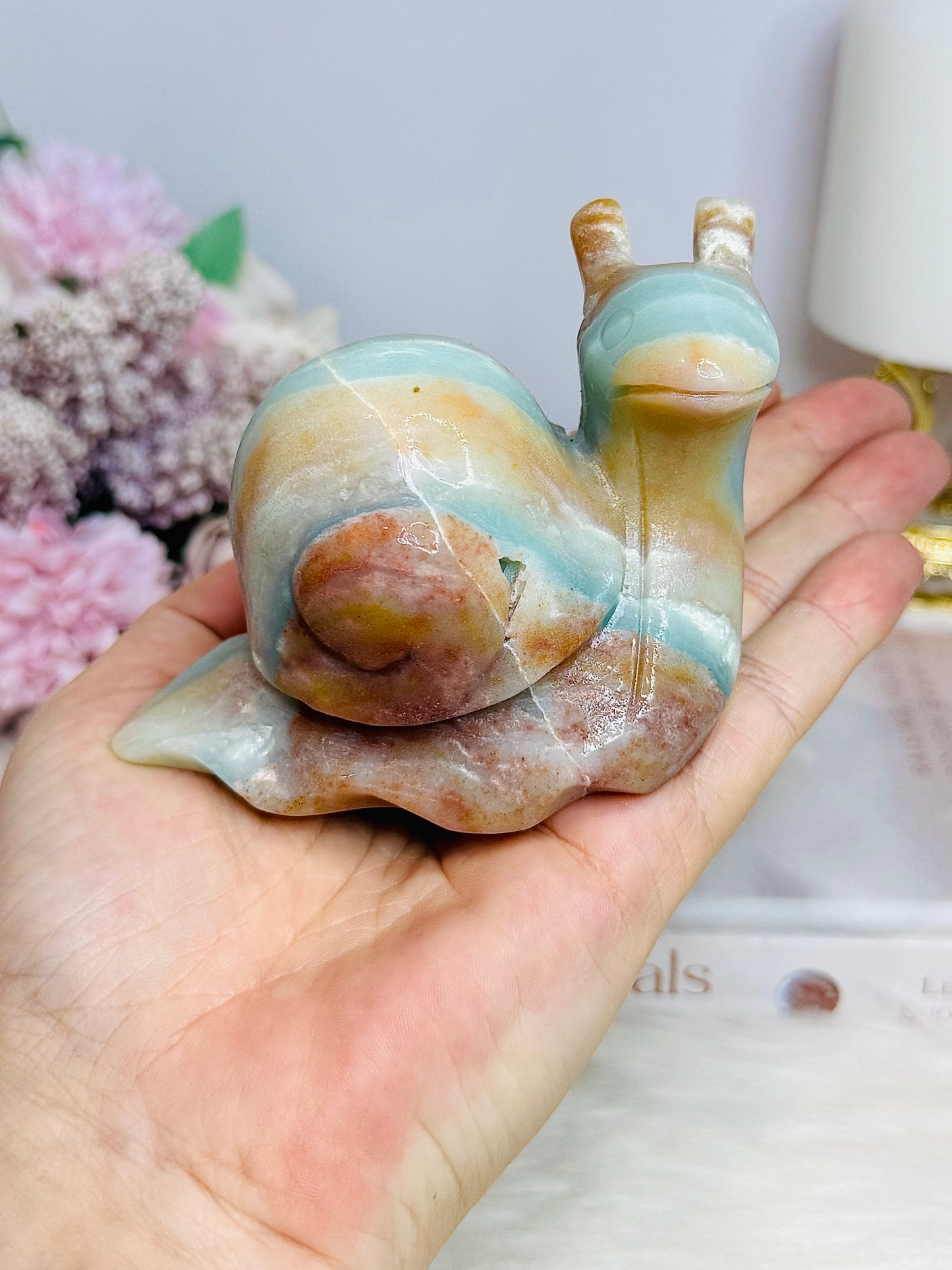 Caribbean Calcite Carved Snail 332g