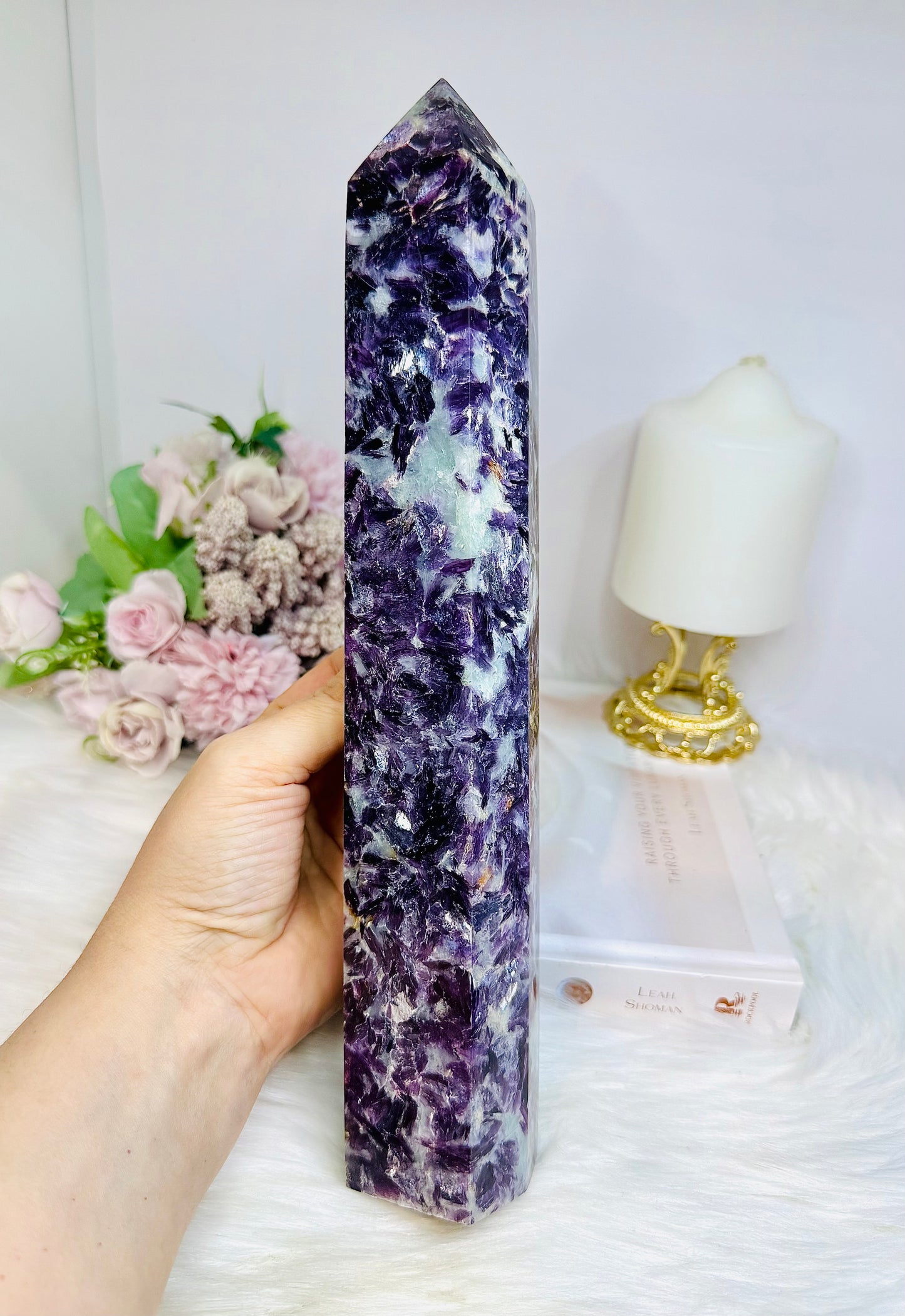 High Grade Purple Mica Tower 29cm 1.38KG
