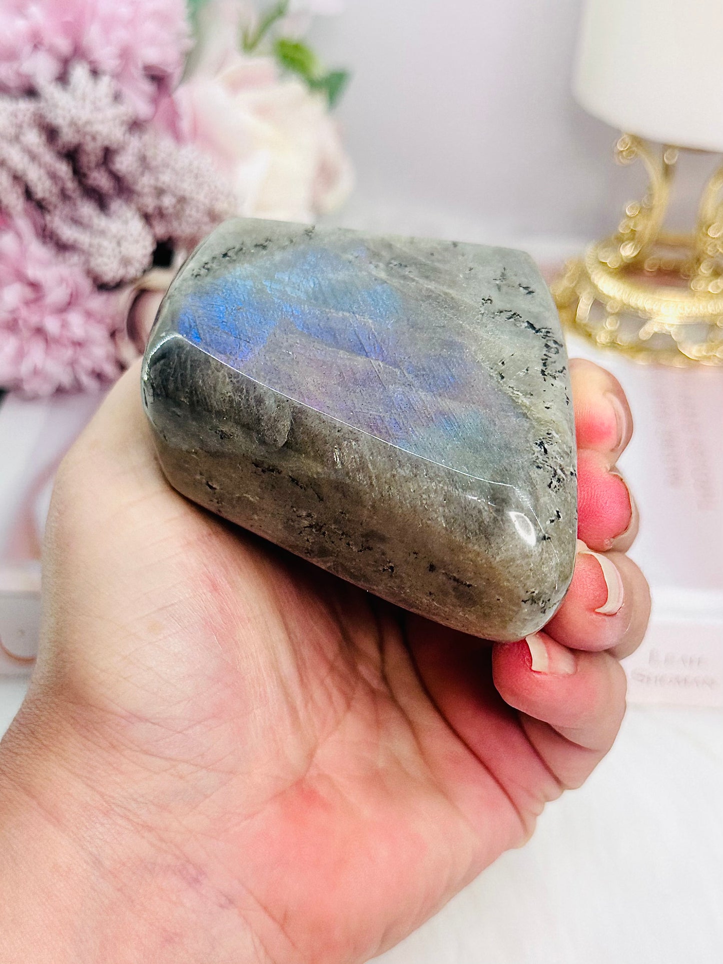 Beautiful Labradorite Polished Freeform 317grams with Blue & Purple Flash