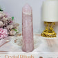 Large Chunky Rose Quartz Tower 13cm