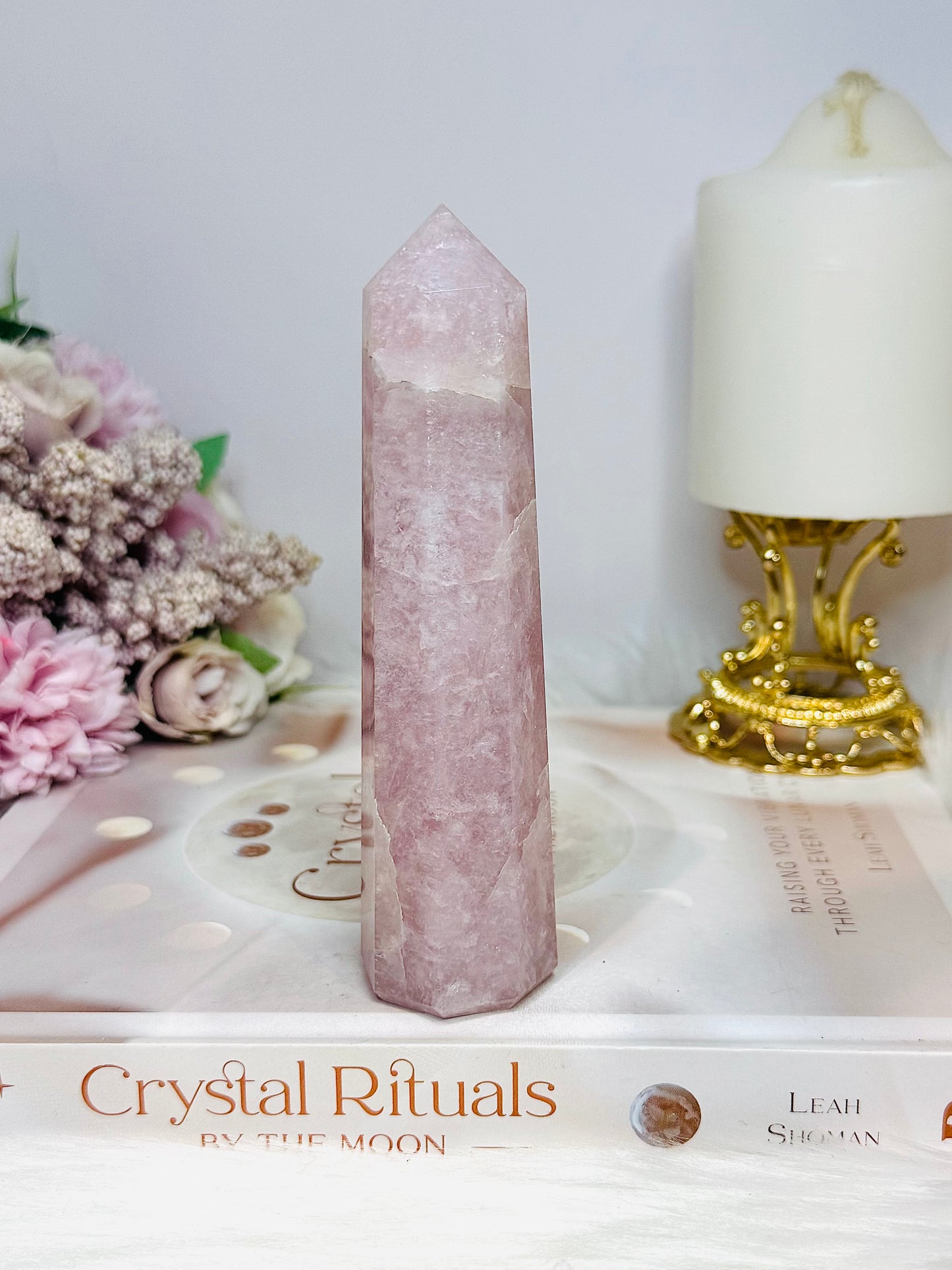 Large Chunky Rose Quartz Tower 13cm
