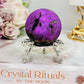 A Rare Stone ~ Stunning 173gram Flashy Purpurite Sphere On Stand