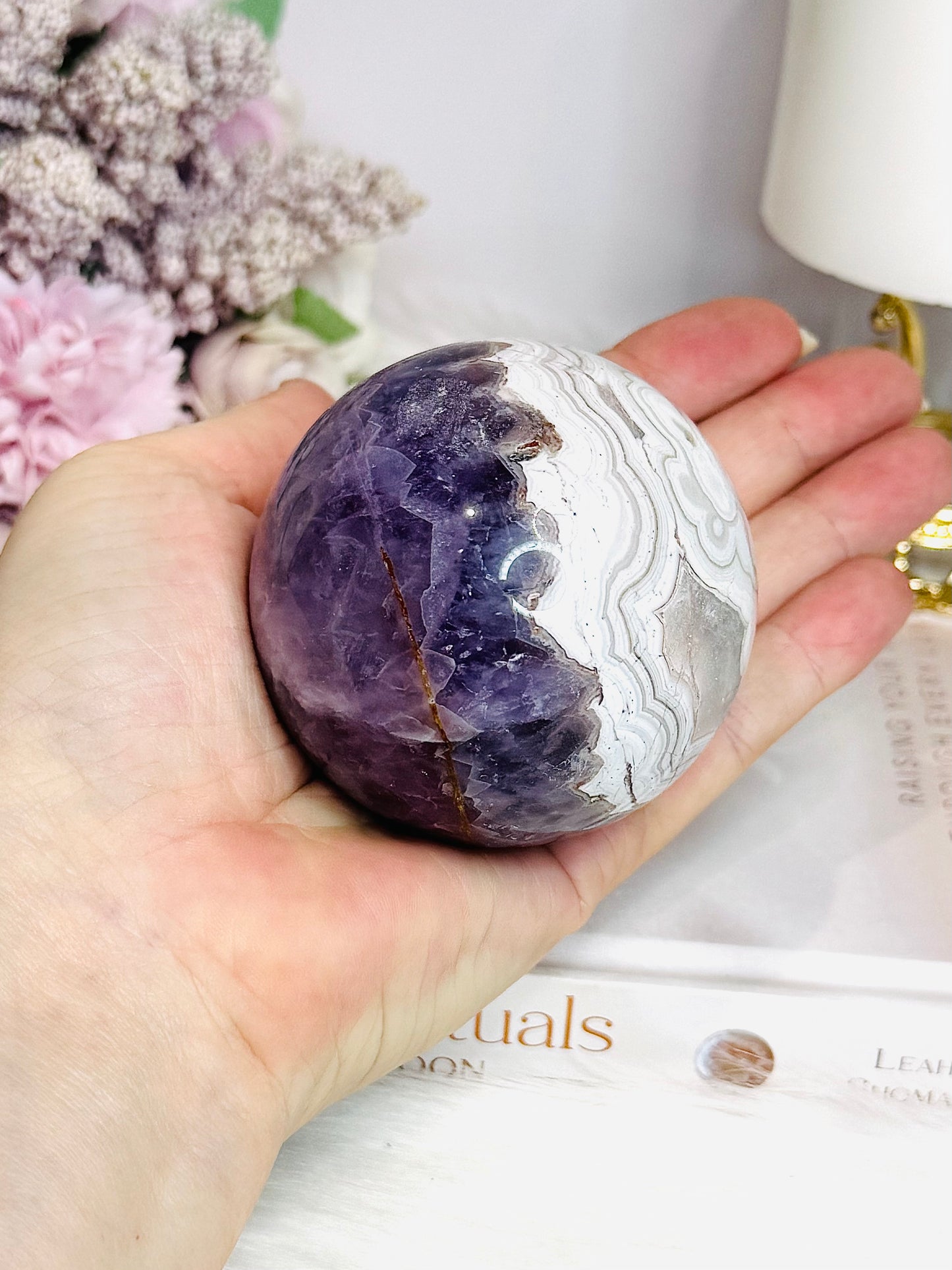Large Crazy Lace Agate Sphere on Stand 378g