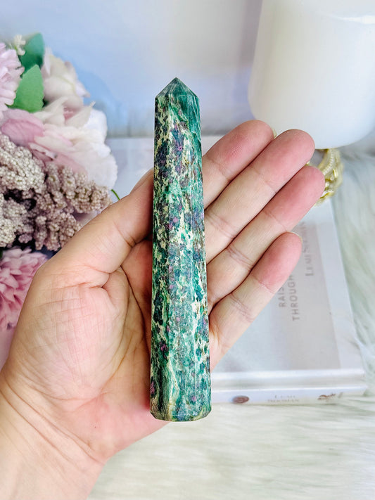 Tall Ruby in Fuchsite Tower 14cm