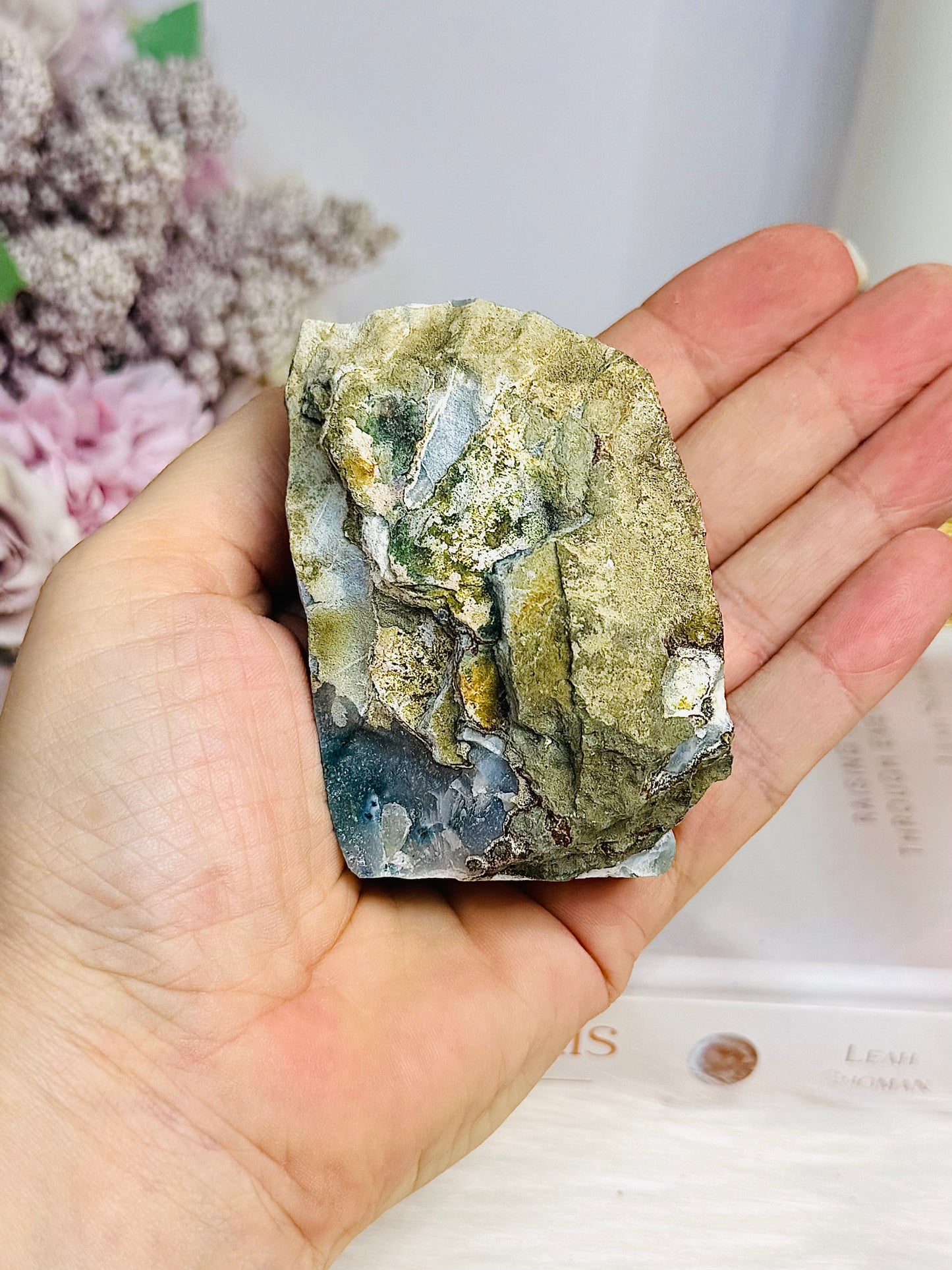 Natural Green Amethyst Cluster Freeform 7cm