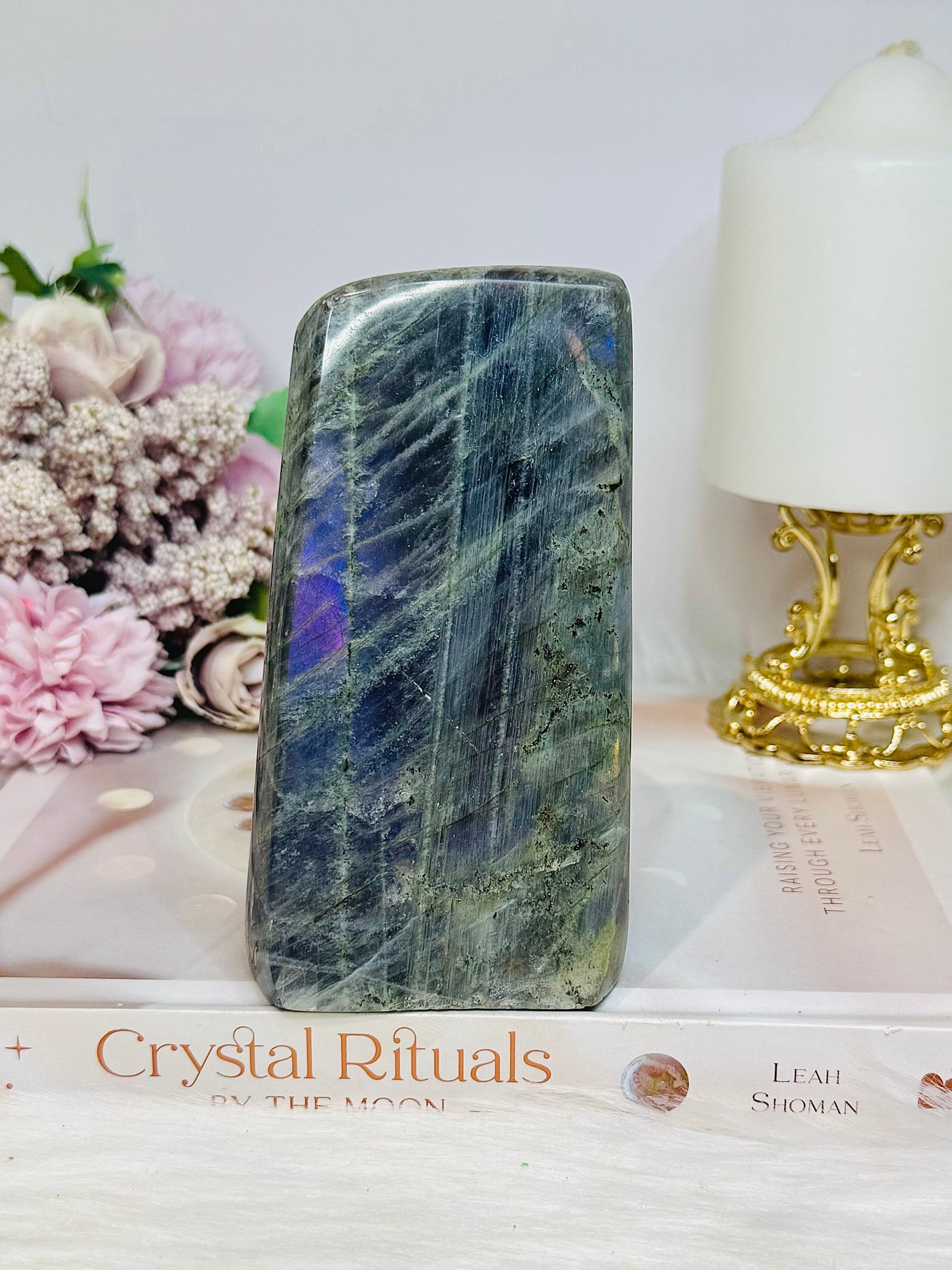 Purple Flash Labradorite Freeform 12cm 835g (flash looks blue in pics but is purple)