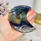 Fluorite Moon with Rainbows On Stand 11cm